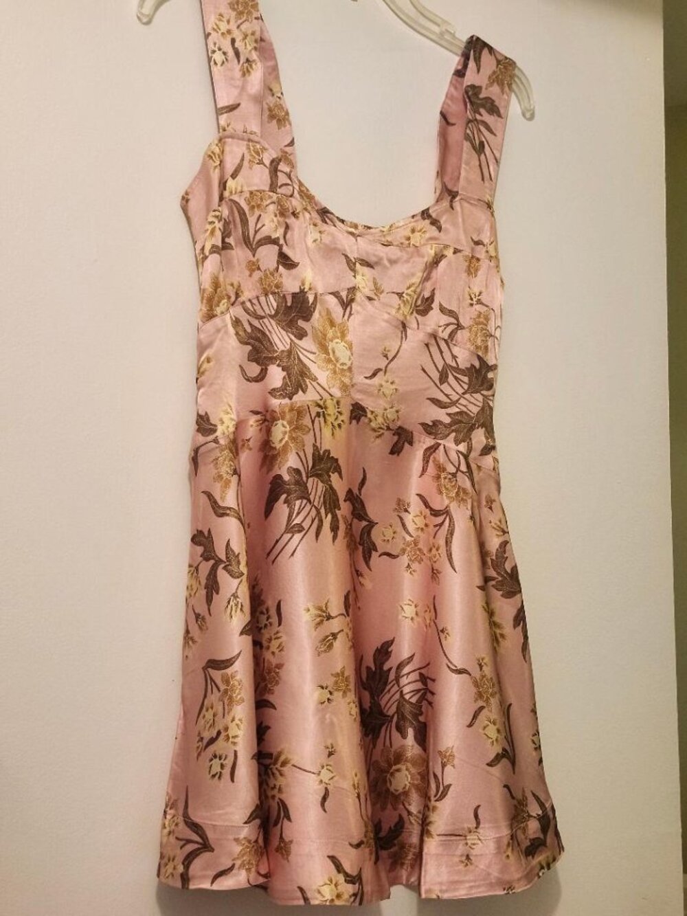 Maeve Floral Satin Mini Dress - Size MP - Picture 1 of 5